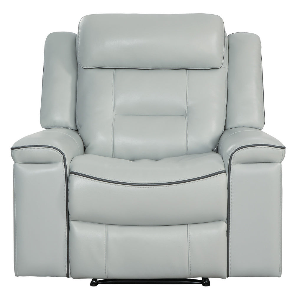 Darwan Light Gray Leather Gel Match Manual Recliner