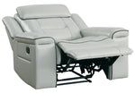 Darwan Light Gray Leather Gel Match Manual Recliner