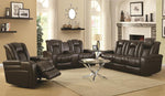 Delangelo Brown Leatherette 2xPower Recliner Sofa