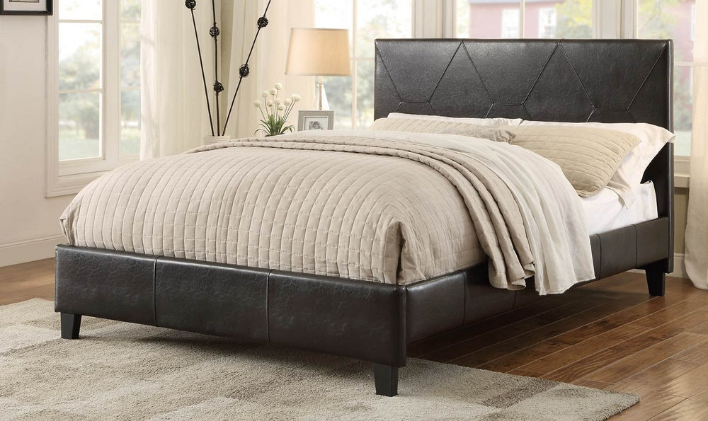 Deleon Dark Brown Bi-Cast Vinyl Cal King Bed