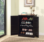 Della Espresso Wood Shoe Rack with 5 Shelves