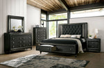 Demetria Metallic Gray Queen Bed with Drawers