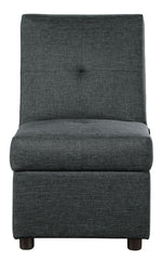 Denby Grey Fabric Ottoman/Chair with Storage