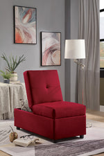 Denby Red Fabric Ottoman/Chair with Storage