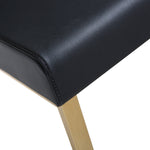 Denmark 2 Black Vegan Leather/Gold Steel Bar Stools