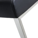 Denmark 2 Black Vegan Leather/Steel Bar Stools