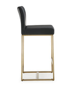 Denmark 2 Black/Gold Steel Counter Height Stools