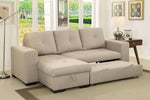 Denton Ivory Fabric Sectional with Sleeper