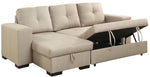 Denton Ivory Fabric Sectional with Sleeper