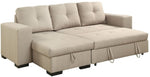 Denton Ivory Fabric Sectional with Sleeper