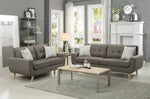 Deryn Gray Fabric 2-Seat Sofa with Curved Arms