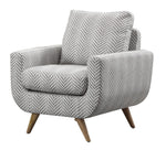 Deryn Gray Herringbone Fabric Accent Chair