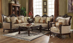 Devayne Dark Walnut Fabric Wingback Style Chair