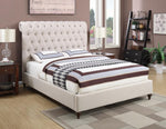 Devon Beige Fabric Upholstered Full Bed