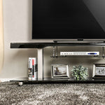 Dietrich Black Glass/Metal TV Stand