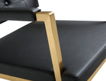 Director Black Vegan Leather/Gold Steel Bar Stool