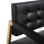 Director Black Vegan Leather/Gold Steel Counter Stool