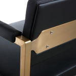 Director Black Vegan Leather/Gold Steel Counter Stool