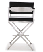 Director Black Vegan Leather/Steel Counter Stool