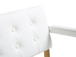 Director White Vegan Leather/Gold Steel Bar Stool