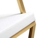 Director White Vegan Leather/Gold Steel Bar Stool