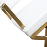 Director White Vegan Leather/Gold Steel Counter Stool