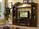 Dita Walnut Entertainment Center with Side Tiers & Bridge