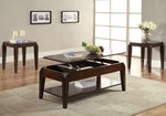 Docila Walnut Wood Rectangular Coffee Table with Lift Top