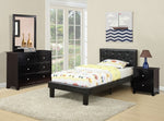 Dodie 4-Pc Black Wood/Faux Leather Full Bedroom Set