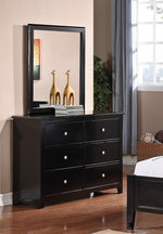 Dodie 4-Pc Black Wood/Faux Leather Full Bedroom Set