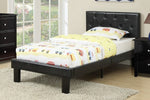 Dodie 4-Pc Black Wood/Faux Leather Twin Bedroom Set