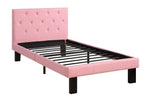 Dodie Pink Faux Leather Upholstered Full Bed