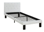 Dodie White Faux Leather Upholstered Twin Bed