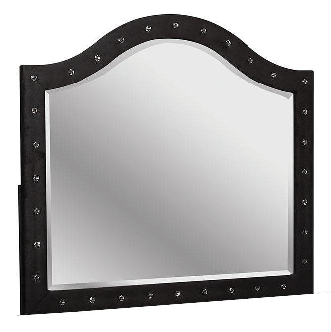 Alzire Black Fabric Upholstered Frame Mirror