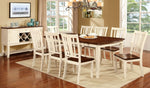 Dover White & Cherry Wood Dining Table w/ Leaf