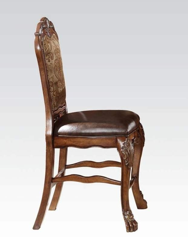 Dresden 2 Cherry Oak Wood/PU Leather Counter Height Chairs