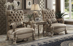 Dresden Bone Velvet/Gold Patina Accent Chair with 1 Pillow