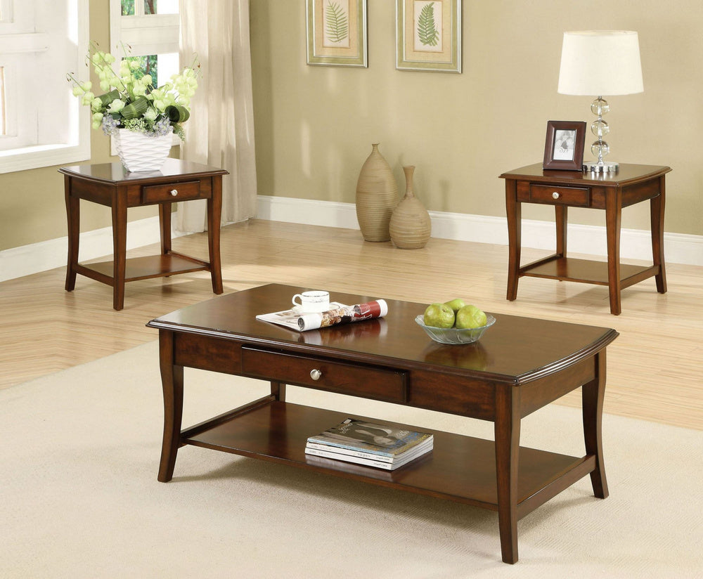 Lincoln Park 3-Pc Dark Oak Wood Table Set