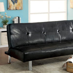 Eddi Black Leatherette Futon Sofa