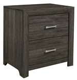 Edina Dark Gray Wood 2-Drawer Nightstand