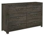 Edina Dark Gray Wood 6-Drawer Dresser