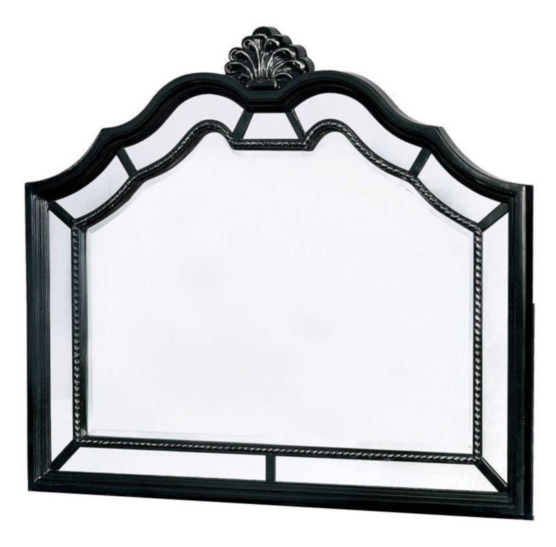 Azha Glam Black Wood Frame Dresser Mirror