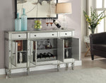 Edvi Mirrored Wine Cabinet with 3 Drawers