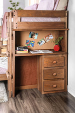 Eileen Mahogany Wood Twin/Twin Loft Bed