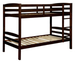 Elaine Dark Walnut Wood Twin/Twin Bunk Bed