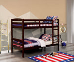 Elaine Dark Walnut Wood Twin/Twin Bunk Bed