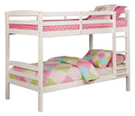 Elaine White Wood Twin over Twin Bunk Bed