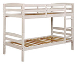 Elaine White Wood Twin over Twin Bunk Bed