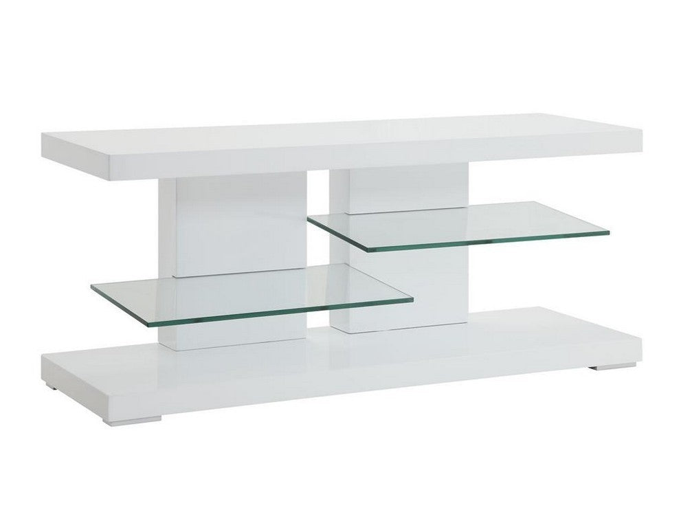 Eliana Contemporary Glossy White Wood 47" TV Console