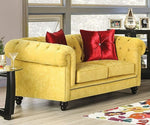 Eliza Royal Yellow Microfiber Loveseat